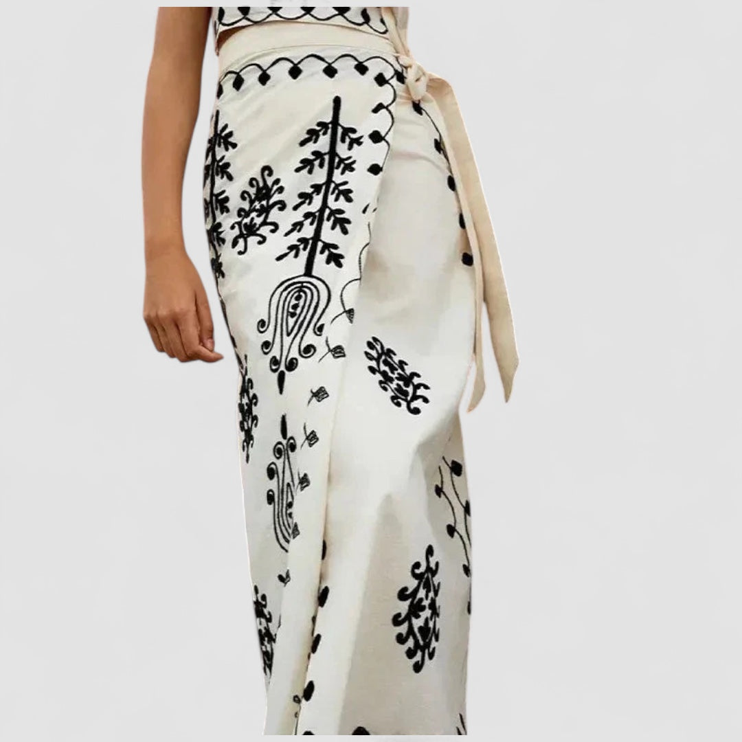 Zofia | Camilla – Bluzka i Spódnica z Nadrukiem