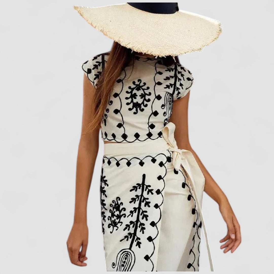 Zofia | Camilla – Bluzka i Spódnica z Nadrukiem