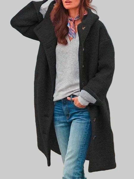 Luna | Płaszcz z guzikami i kapturem